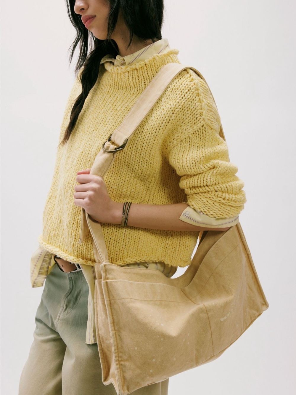 Free People Campus Crush Sling  Canvas Bag in Neutral